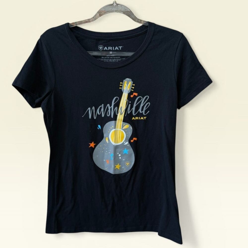 Ariat Nashville Graphic Tee Womens Size Medium Music Guitar Cowgirl